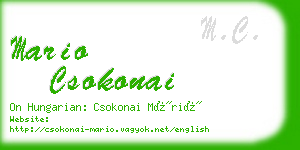 mario csokonai business card